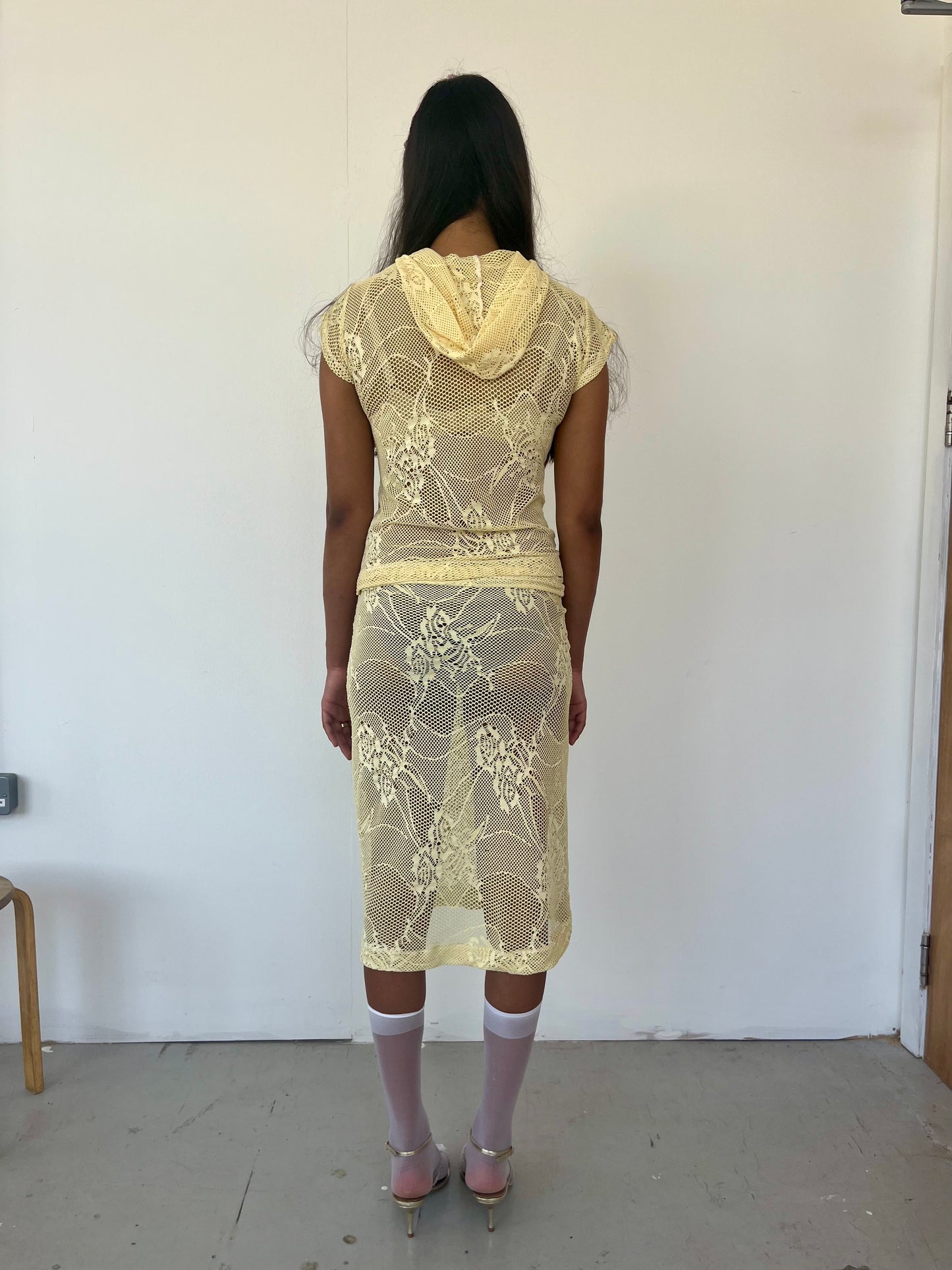 Yellow Crochet Hoodie