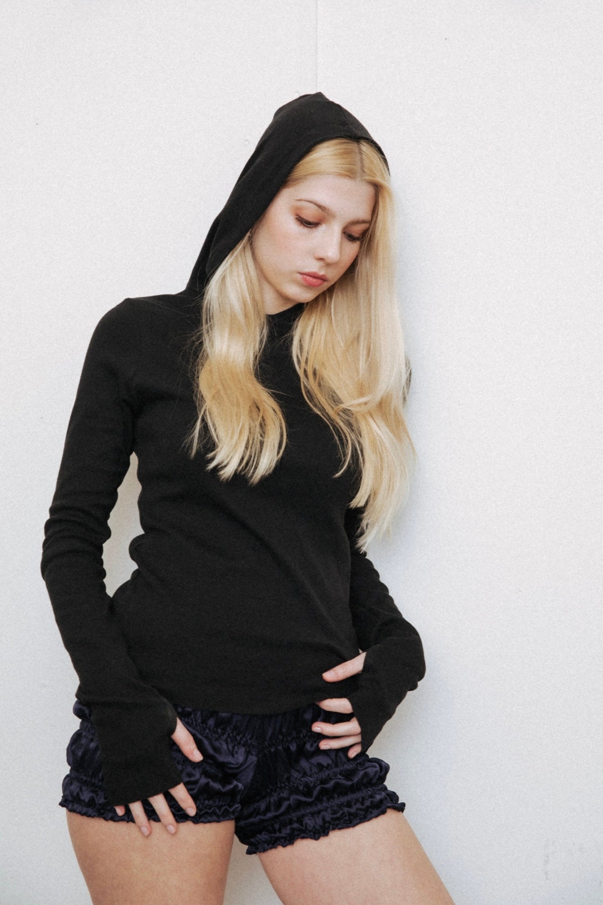 Black Jersey Hoodie