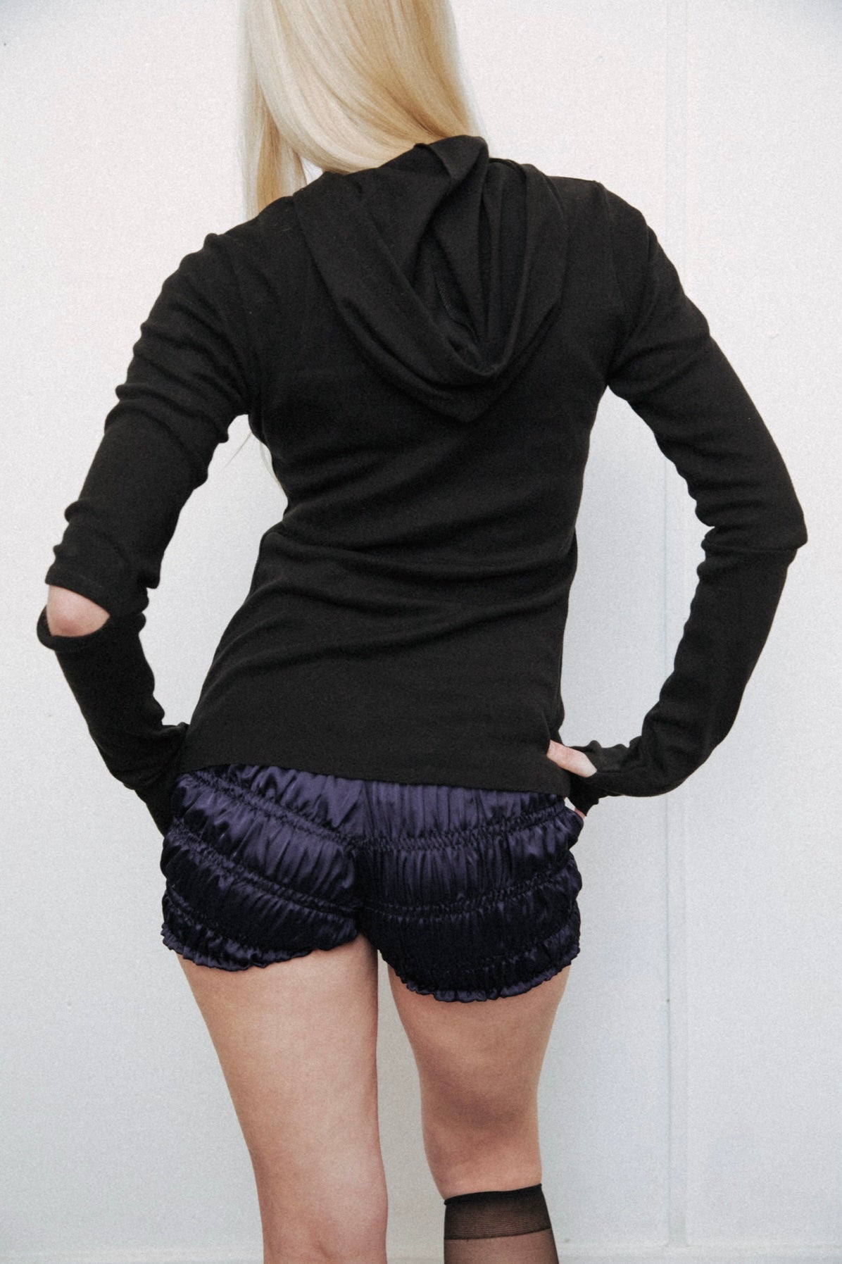 Black Jersey Hoodie
