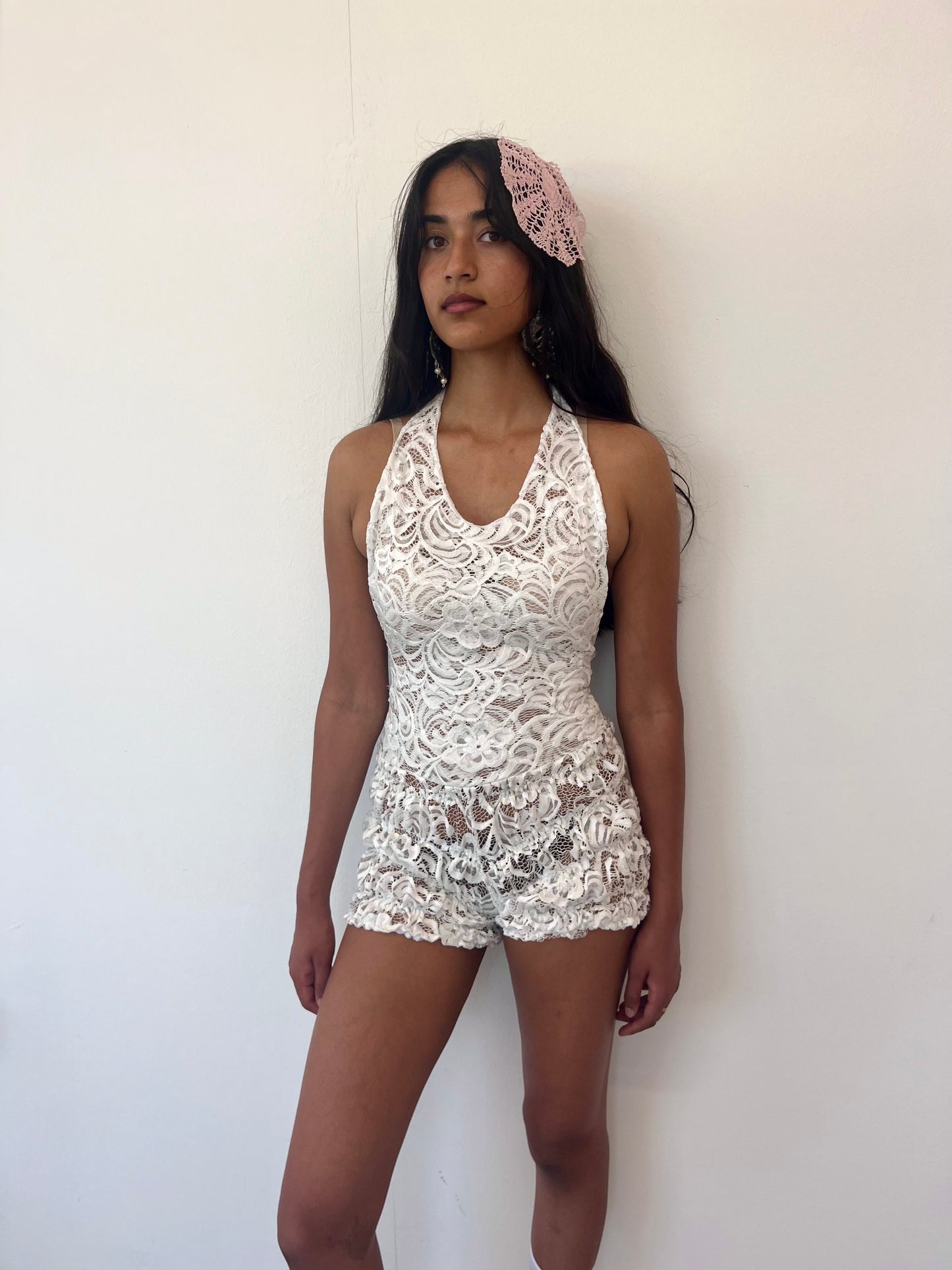 White Bloomer Playsuit