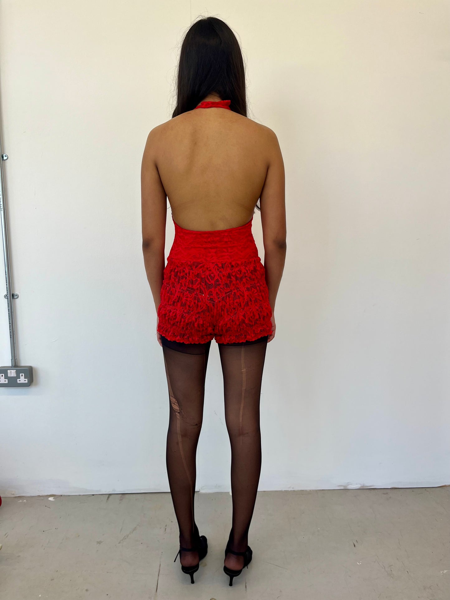 Red Bloomer Playsuit