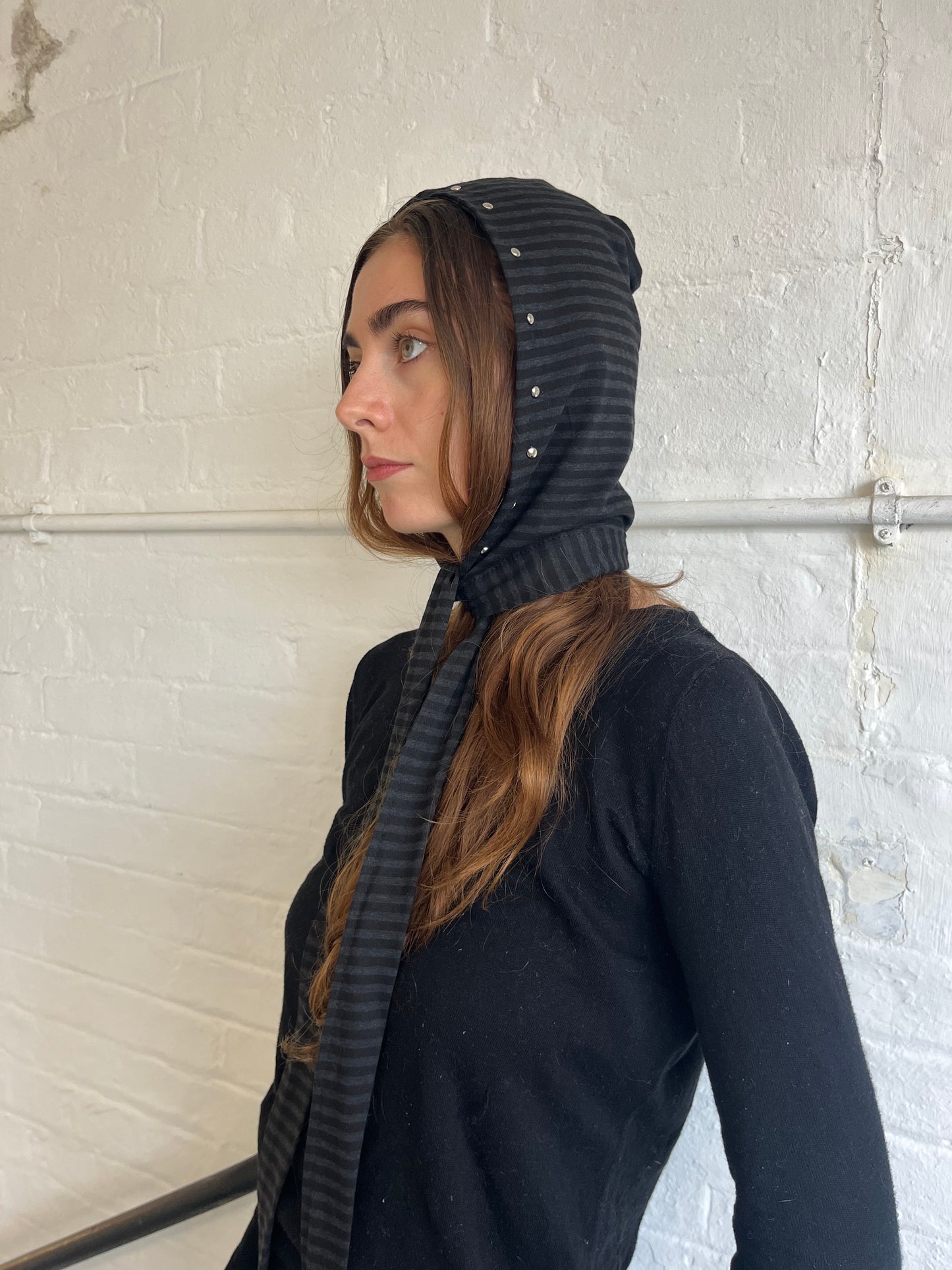 Black & Grey Stripe Bonnet