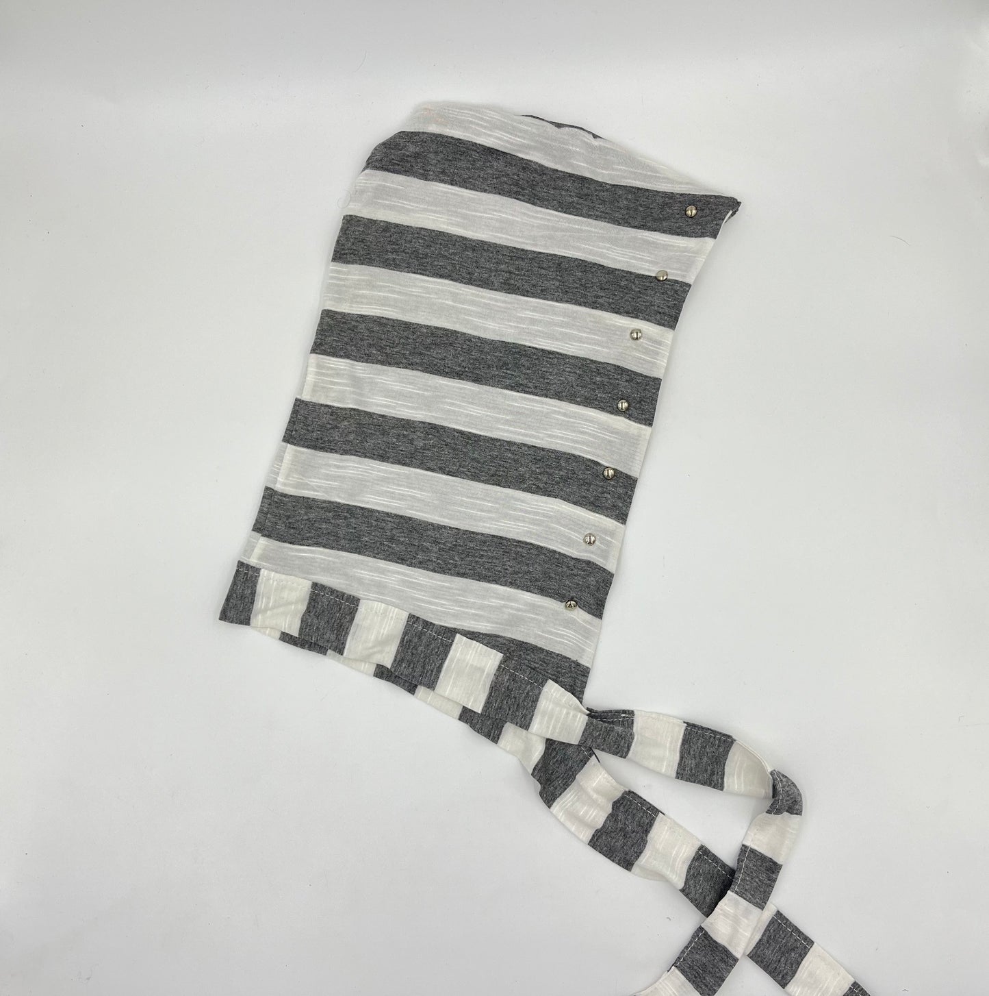 Grey & White Stripe Bonnet