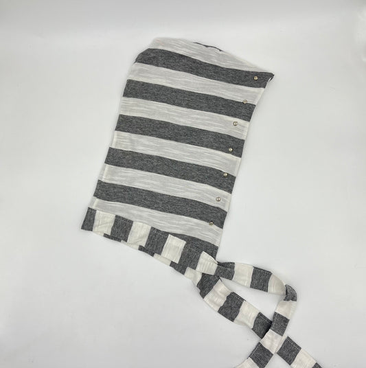 Grey & White Stripe Bonnet