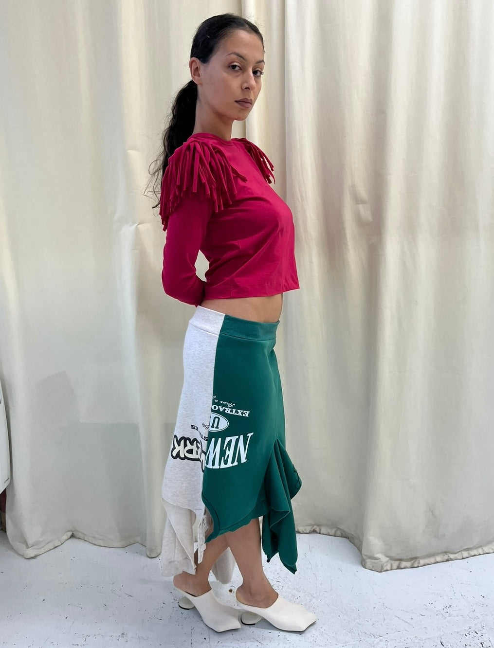 Cerise Fringe Long Sleeve
