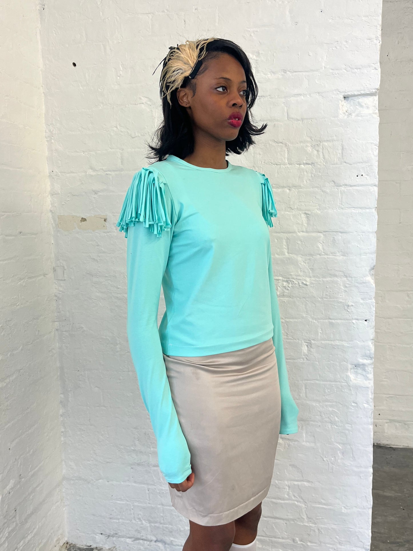 Mint Fringe Long Sleeve