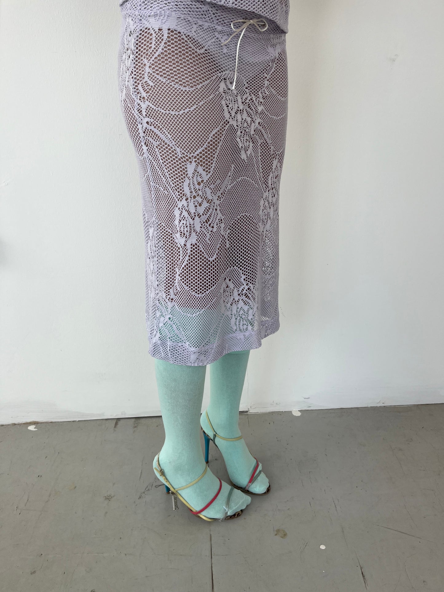 Lilac Crochet Midi Skirt