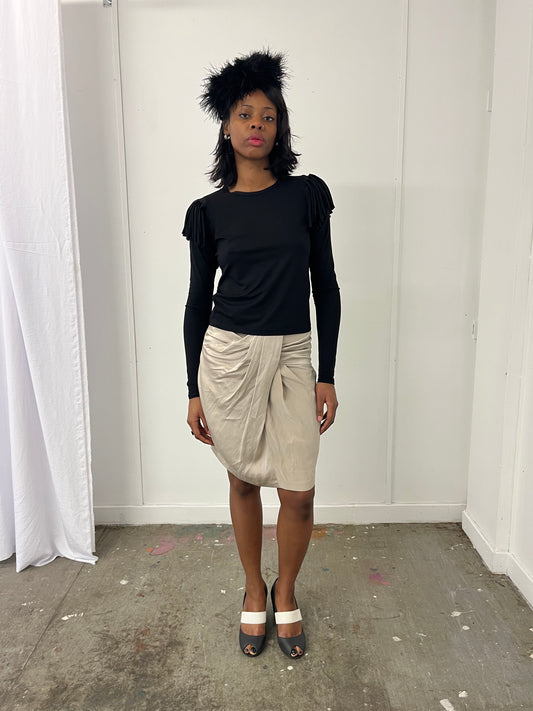 Black Fringe Long Sleeve