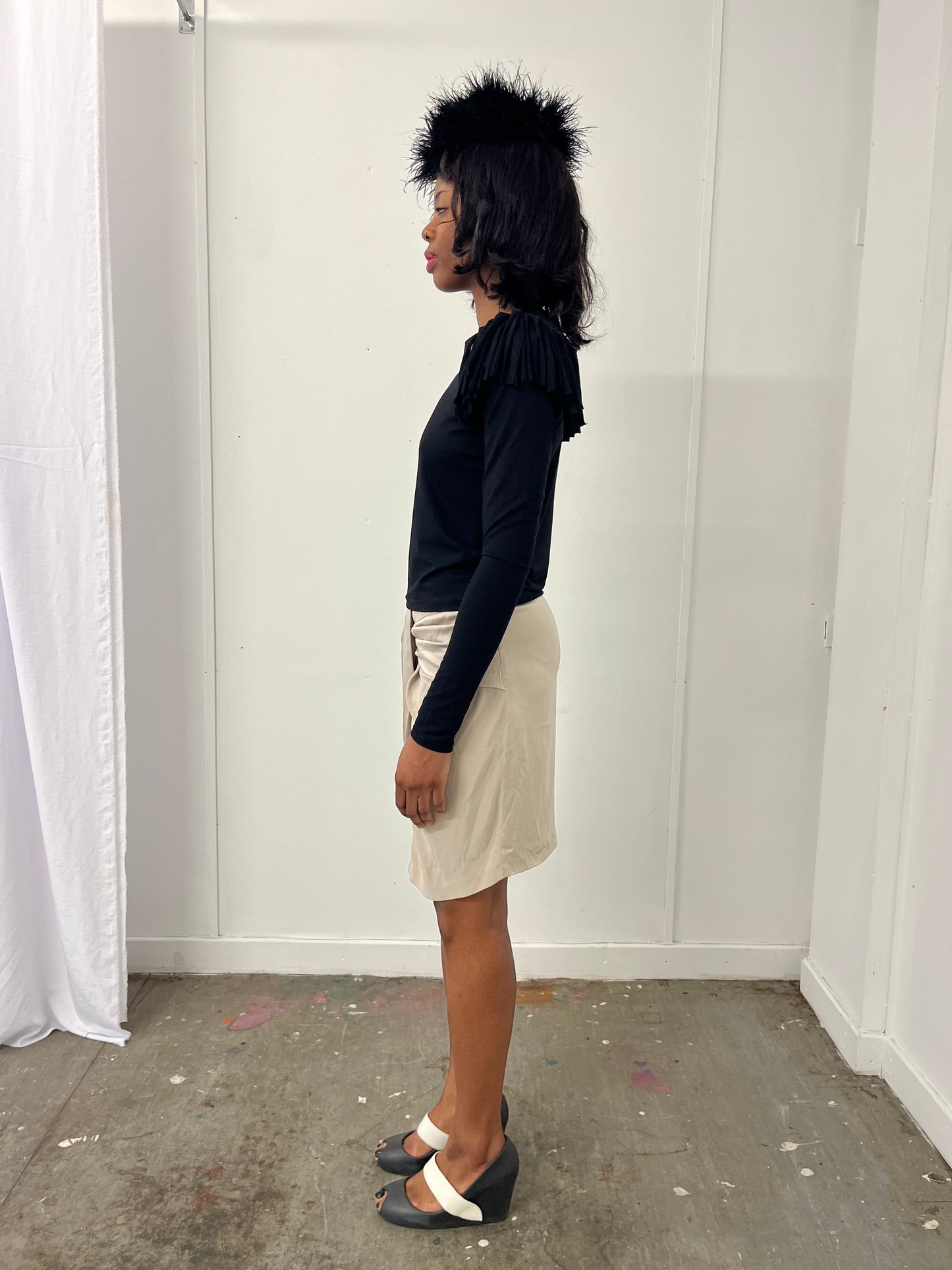 Black Fringe Long Sleeve