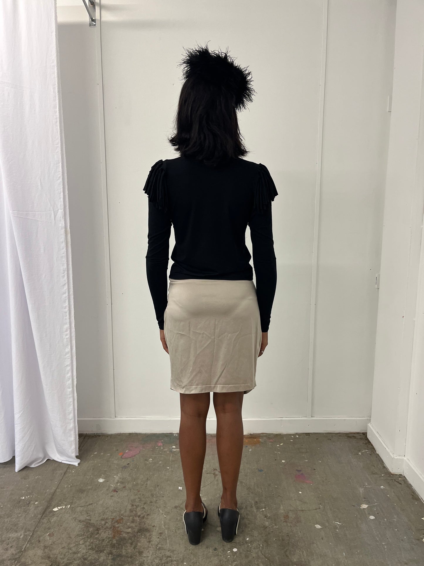 Black Fringe Long Sleeve